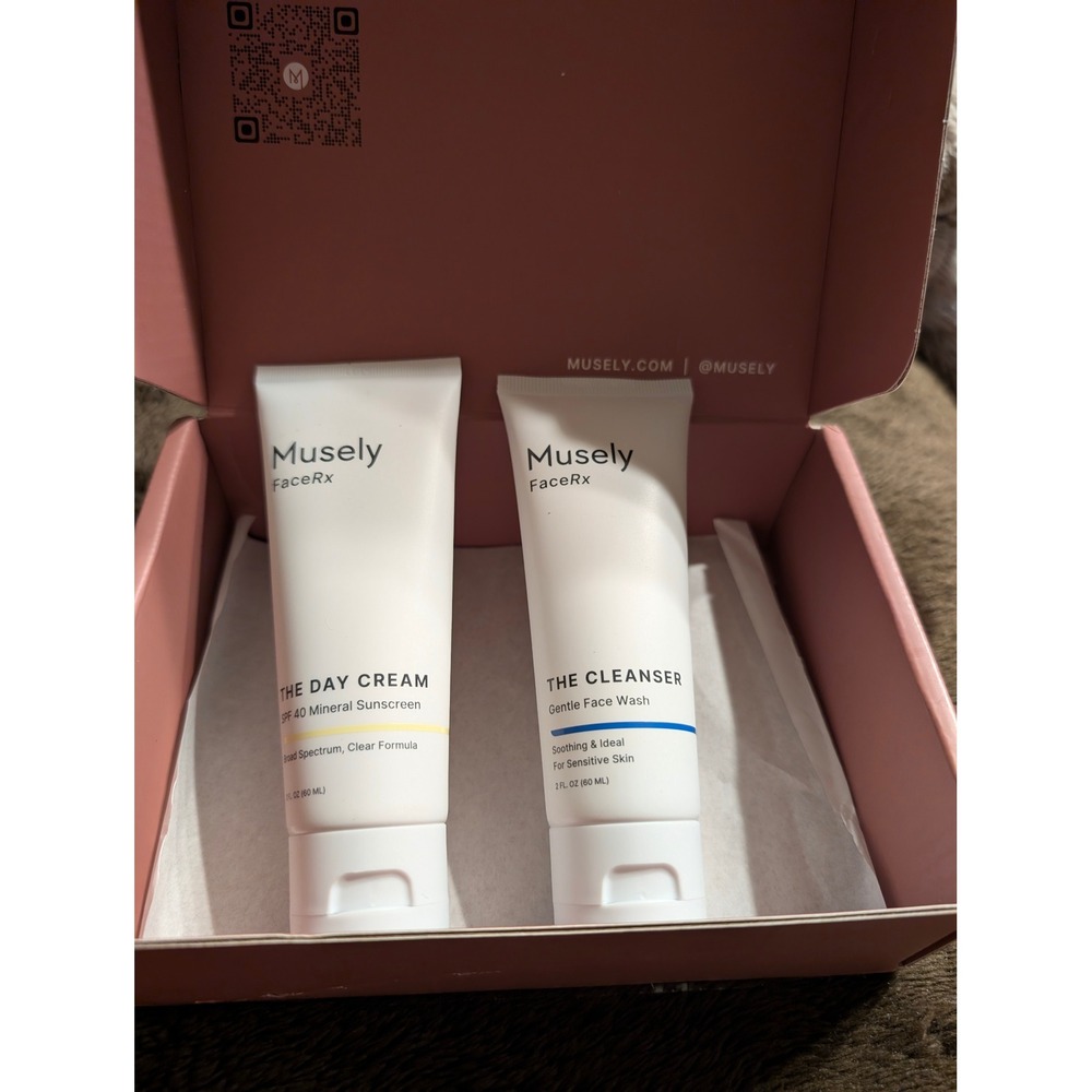 Musely FaceRx The Day Cream SPF 40 Mineral Sunscreen and Gentle Cleanser Set